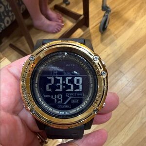Ativa Smartwatch with Gold Bezel and Black Band